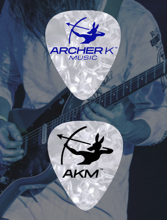 Guitar Pick Celluloid Pearl White - Archer K Music Branded 0.96mm