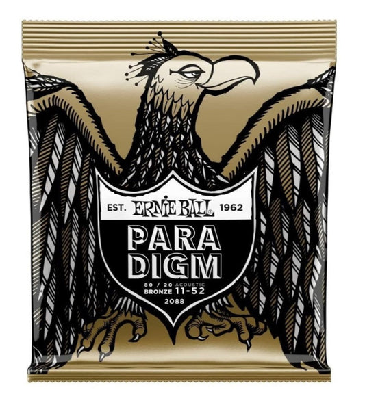 Ernie Ball 2088 PARADIGM Light 80/20 Bronze Acoustic Guitar Strings - 11-52 (3 Pack)