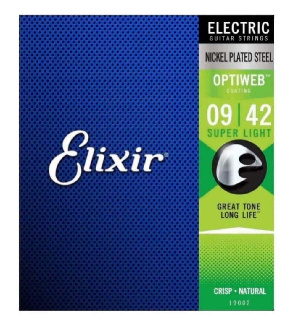 Elixir E19002 Optiweb Electric Guitar Strings Super Light Gauge