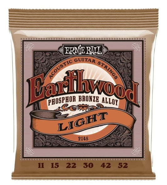 Ernie Ball 2148 Earthwood Light Acoustic Guitar Strings 11-52