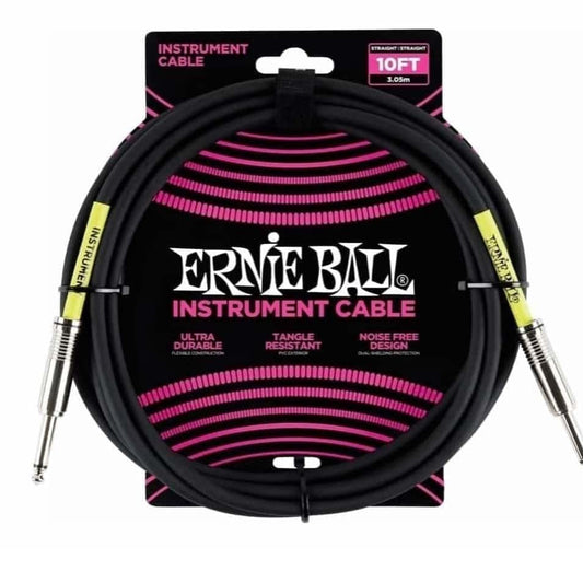 Ernie Ball P06048 10' Straight/Straight Instrument Cable - Black
