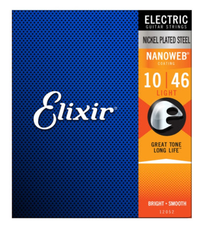 Elixir 12052 Nanoweb Electric Guitar Strings Light Gauge 10-46