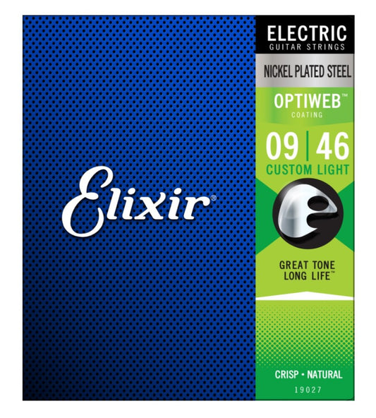 Elixir E19027 Optiweb Electric Guitar Strings - Custom Light Gauge 9-46